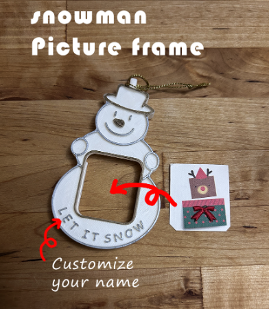 Snowman Chirstmas Ornament Picture Frame